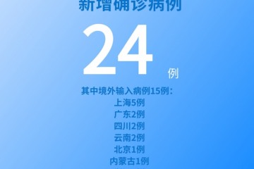 国家卫健委6月3日新增新冠肺炎确诊病例24例其中本土病例9例